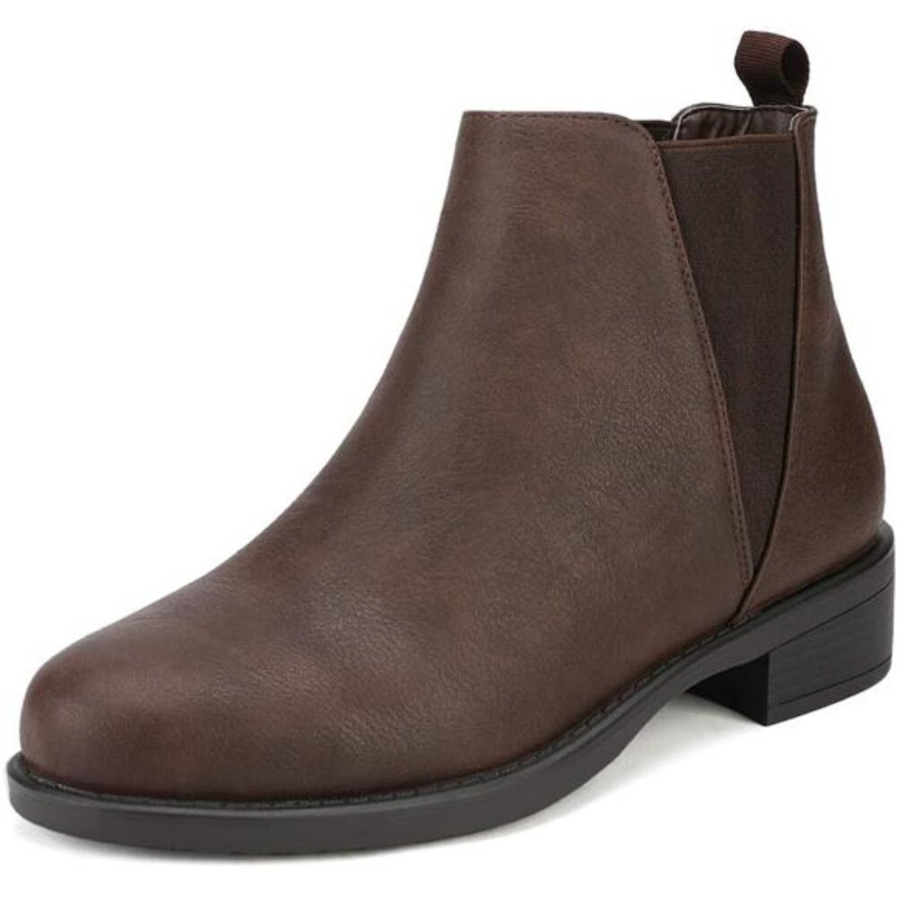 Womens Ankle Boots Chunky Low Heel Chelsea Booties Slip On Fall Casual Shoes